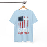 Faith Over Fear American Flag Cross T‑Shirt