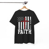 Faith Over Fear T-Shirt — Christian American Flag Cross Tee