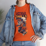Halloween Skateboard Tee, Chills and Thrills Graphic T-Shirt, Unisex Cotton Shirt, Fall Fashion, Halloween Costume, Gift for Skaters