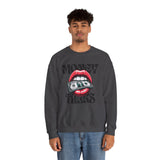 Money Talks Crewneck Sweatshirt — Retro Lips & Dollar Graphic Streetwear