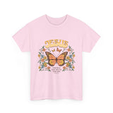 Bohemian Jesus Tee, Vintage Butterfly T-Shirt, Spiritual Apparel, Faith-based Graphic Tee, Unisex Heavy Cotton Shirt