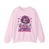Funny Mombie Sweatshirt | Zombie Mom Halloween Crewneck | Tired Mother Graphic Pullover | Cute Spooky Mom Gift | Gildan 18000