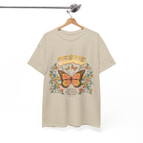 Bohemian Jesus Tee, Vintage Butterfly T-Shirt, Spiritual Apparel, Faith-based Graphic Tee, Unisex Heavy Cotton Shirt