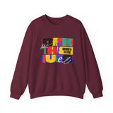 Crewneck Sweatshirt — Bold Colorblock 'Break the Rules' Graphic