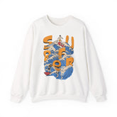 Surf-Inspired Unisex Crewneck Sweatshirt, Cozy Beachwear, Casual Ocean Vibe, Perfect for Surfing Lovers, Gift for Ocean Enthusiasts