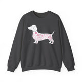 Dachshund Floral Sweatshirt — Pink Sausage Dog Crewneck
