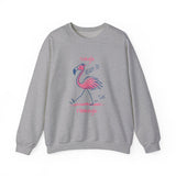 Single & Ready to Flamingle Sweatshirt - Cute Pink Flamingo Graphic