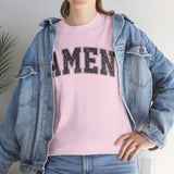 Amen Graphic Tee — Vintage Black Text Christian T‑Shirt