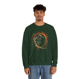Astronaut Surfing Crewneck Sweatshirt — Space Skateboarder Cosmic Wave Design