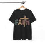 Faith Cross T‑Shirt — Rustic Inspirational Christian Tee