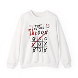 Crewneck Sweatshirt — "Think Outside The Box" Tic-Tac-Toe Graphic