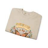 Butterfly Jesus Sweatshirt - Cozy Biblical Crewneck, Faith-Inspired Gift, Spiritual Apparel, Religious Fashion, Perfect for Everyday Use