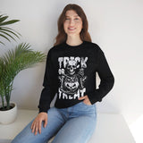 Halloween Skeleton Sweatshirt - Trick or Treat Outfit, Unisex Fall Apparel, Spooky Season Gear, Halloween Costume Alternative
