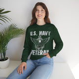 U.S. Navy Veteran Crewneck Sweatshirt - Distressed Anchor & Eagle Design