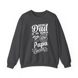 Crewneck Sweatshirt with Minimal Hand Illustration — Subtle Vintage Palm Graphic