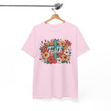 Faith Floral T-Shirt — Vintage Cross & Flowers Christian Tee