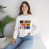 Crewneck Sweatshirt — Bold Colorblock 'Break the Rules' Graphic