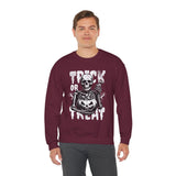 Halloween Skeleton Sweatshirt - Trick or Treat Outfit, Unisex Fall Apparel, Spooky Season Gear, Halloween Costume Alternative