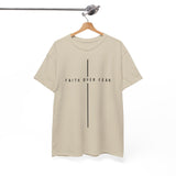 Faith Over Fear T‑Shirt — Minimal Christian Cross Tee