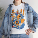 Surfer Wave Unisex Heavy Cotton Tee, Beach Vibes Shirt, Cool Gift for Surfers, Summer Style, Ocean Lover Tee, Fun Casual Wear