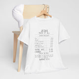 Christian Receipt T-Shirt — "Jesus Paid It All" Faith Tee
