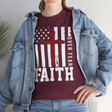 Faith Over Fear T-Shirt — Christian American Flag Cross Tee