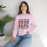 Christian Sweatshirt — "Jesus Is My Jam" Jam Jar Faith Pullover