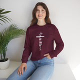 Faith Vertical Script Crewneck Sweatshirt — Christian Inspirational Pullover