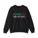 Crewneck Sweatshirt — "Stronger Than The Storm" Inspirational Heart Design