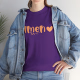 Amen Heart T‑Shirt — Faith Graphic Tee with Script "Amen" and Heart