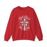 God Is Good All the Time Cross Sweatshirt — Christian Faith Crewneck