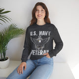 U.S. Navy Veteran Crewneck Sweatshirt - Distressed Anchor & Eagle Design