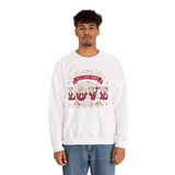 Love Typography Sweatshirt — "All You Need Is Love" Floral Crewneck