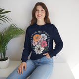 Christian Floral Crewneck Sweatshirt — “Jesus Loves Me This I Know”
