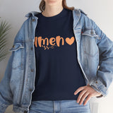 Amen Heart T‑Shirt — Faith Graphic Tee with Script "Amen" and Heart