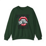 Money Talks Crewneck Sweatshirt — Retro Lips & Dollar Graphic Streetwear
