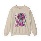 Funny Mombie Sweatshirt | Zombie Mom Halloween Crewneck | Tired Mother Graphic Pullover | Cute Spooky Mom Gift | Gildan 18000