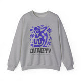 Equality Abstract Crewneck Sweatshirt — Purple Graphic Protest Design