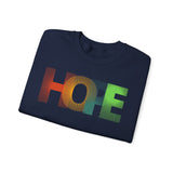 Colorful 'HOPE' Unisex Sweatshirt | Cozy Crewneck for Daily Comfort, Perfect Gift for Friends, Birthdays, Hopeful Spirit