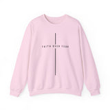 Faith Over Fear Crewneck Sweatshirt — Minimal Cross Inspirational Christian Sweatshirt