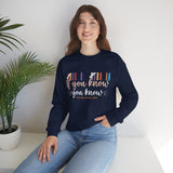 Crewneck Sweatshirt — "If You Know, You Know" Retro Stripe Graphic