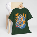 Surfer Wave Unisex Heavy Cotton Tee, Beach Vibes Shirt, Cool Gift for Surfers, Summer Style, Ocean Lover Tee, Fun Casual Wear