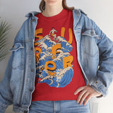 Surfer Wave Unisex Heavy Cotton Tee, Beach Vibes Shirt, Cool Gift for Surfers, Summer Style, Ocean Lover Tee, Fun Casual Wear