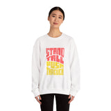 Stand Tall Push Through Crewneck | Retro Distressed Motivational Sweatshirt | Unisex Gildan 18000 | Positive Quote Top