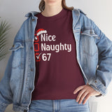 Christmas Checklist Tee – "Nice, Naughty, 67" Funny Holiday T‑Shirt