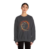 Astronaut Surfing Crewneck Sweatshirt — Space Skateboarder Cosmic Wave Design