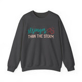 Crewneck Sweatshirt — "Stronger Than The Storm" Inspirational Heart Design