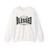 Blessed Crewneck Sweatshirt – Minimal Halo Graphic, Casual Faith Apparel