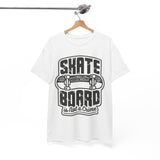 Skateboard Enthusiast Tee, Unisex Heavy Cotton Tee with Skateboard Design, Perfect for Skaters, Casual Wear, Gift for Skateboarding Lovers