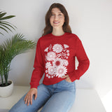 Floral Daisies Crewneck Sweatshirt — Monochrome Garden Graphic